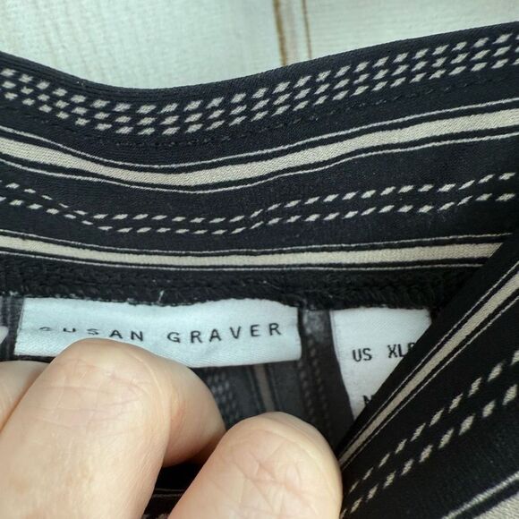 Susan Graver Women’s XLP Striped Stretchy Pull on Pants - Picture 2 of 6